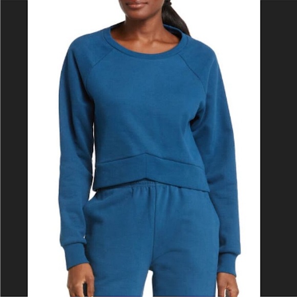 *NWT* BEYOND YOGA UPLIFT CROPPED PULLOVER BLUE GEM - Picture 8 of 8